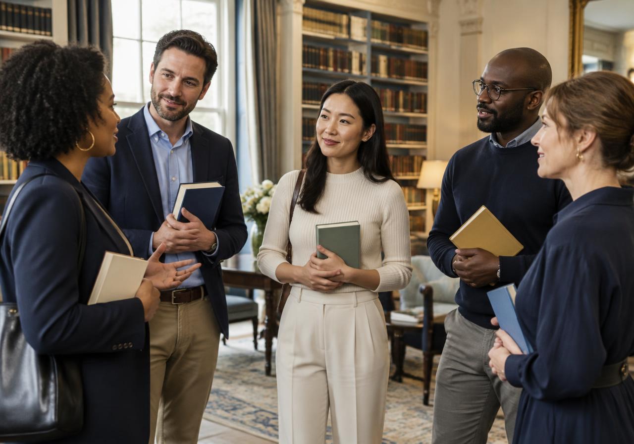 Illustrative scene: author networking