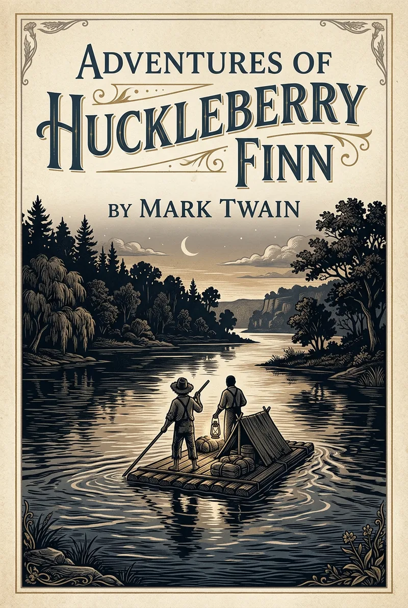 Cover of Adventures of Huckleberry Finn by Mark Twain